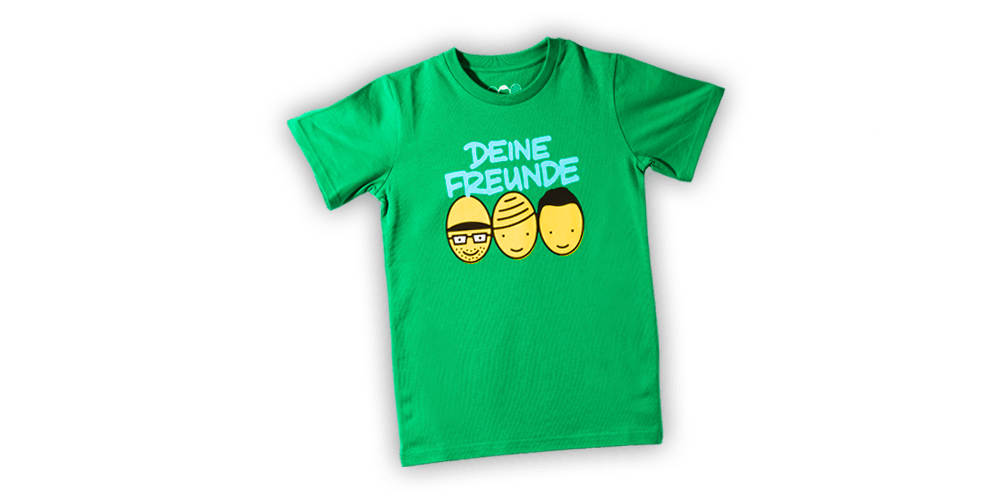  Kids-Shirt - 3 Köpfe, in grün 