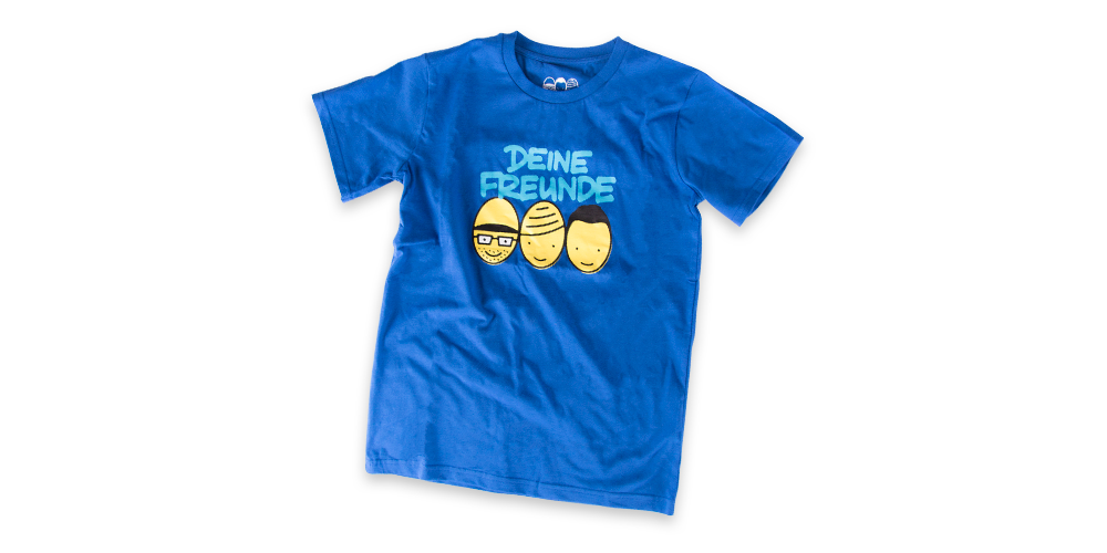  Kids-Shirt - 3 Köpfe, in blau 